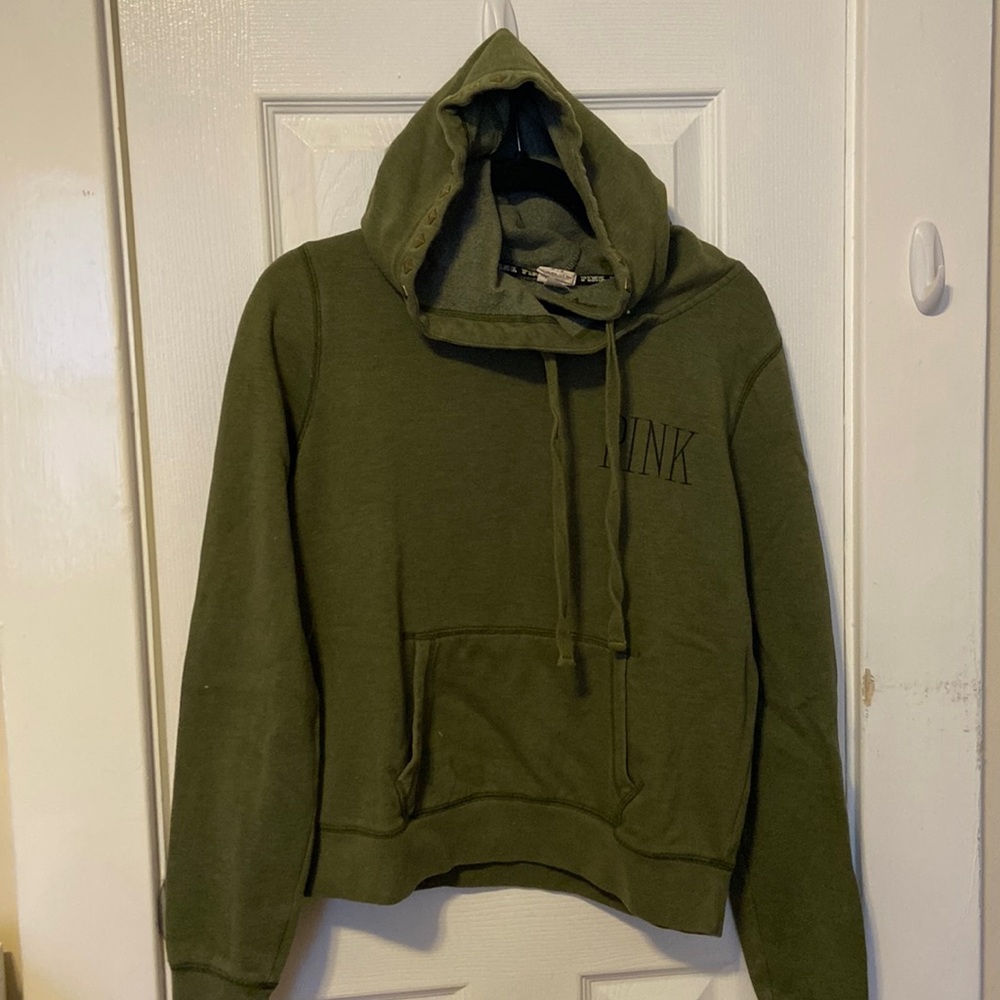Olive with Stud Detail Pullover Hoodie